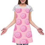 Pink Swirl Lollipop Pattern Print Adjustable Apron