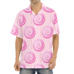 Pink Swirl Lollipop Pattern Print Aloha Shirt