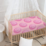 Pink Swirl Lollipop Pattern Print Baby Crib Sheet