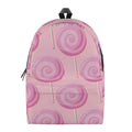 Pink Swirl Lollipop Pattern Print School Backpack