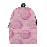 Pink Swirl Lollipop Pattern Print Backpack