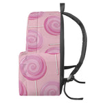 Pink Swirl Lollipop Pattern Print Backpack