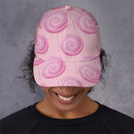 Pink Swirl Lollipop Pattern Print Baseball Cap