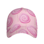 Pink Swirl Lollipop Pattern Print Baseball Cap