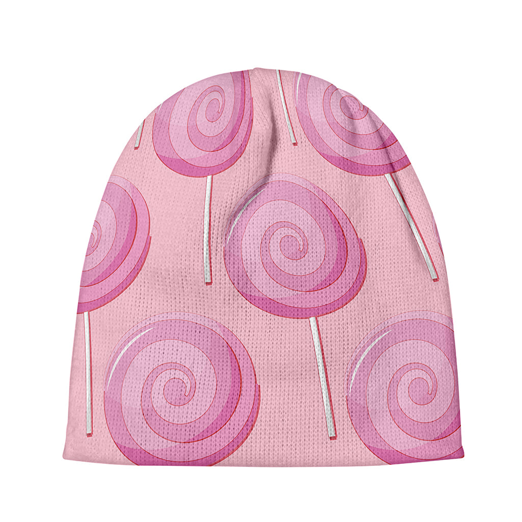 Pink Swirl Lollipop Pattern Print Beanie