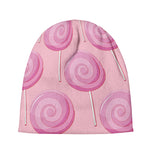 Pink Swirl Lollipop Pattern Print Beanie