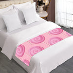 Pink Swirl Lollipop Pattern Print Bed Runner