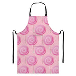 Pink Swirl Lollipop Pattern Print Bib Apron With Pocket