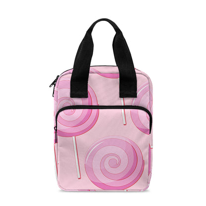 Pink Swirl Lollipop Pattern Print Bible Tote Bag