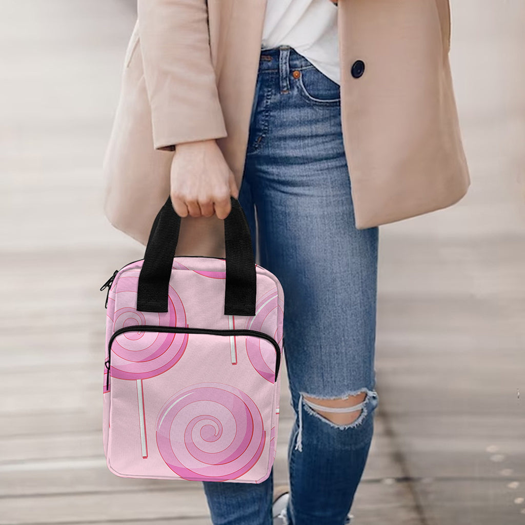Pink Swirl Lollipop Pattern Print Bible Tote Bag