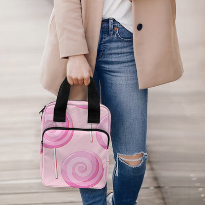 Pink Swirl Lollipop Pattern Print Bible Tote Bag