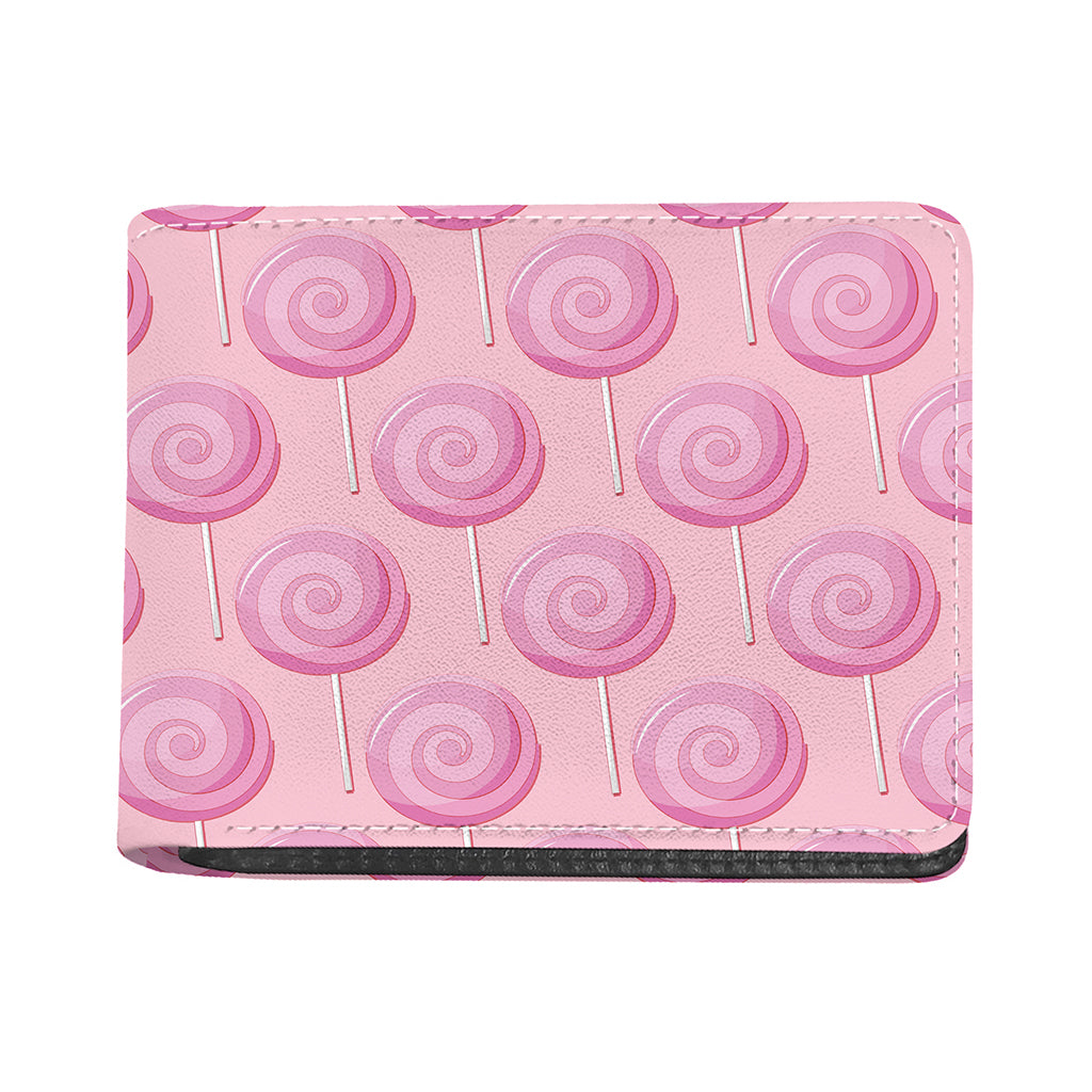 Pink Swirl Lollipop Pattern Print Bifold Wallet