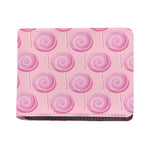Pink Swirl Lollipop Pattern Print Bifold Wallet