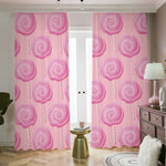 Pink Swirl Lollipop Pattern Print Blackout Pencil Pleat Curtains