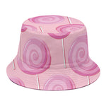 Pink Swirl Lollipop Pattern Print Bucket Hat