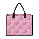 Pink Swirl Lollipop Pattern Print Canvas Tote Bag