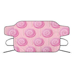Pink Swirl Lollipop Pattern Print Car Windshield Snow Cover