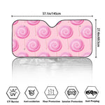 Pink Swirl Lollipop Pattern Print Car Windshield Sun Shade