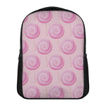 Pink Swirl Lollipop Pattern Print Casual Backpack