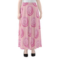 Pink Swirl Lollipop Pattern Print Chiffon Maxi Skirt
