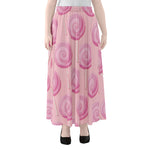 Pink Swirl Lollipop Pattern Print Chiffon Maxi Skirt