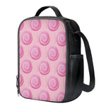 Pink Swirl Lollipop Pattern Print Crossbody Lunch Bag
