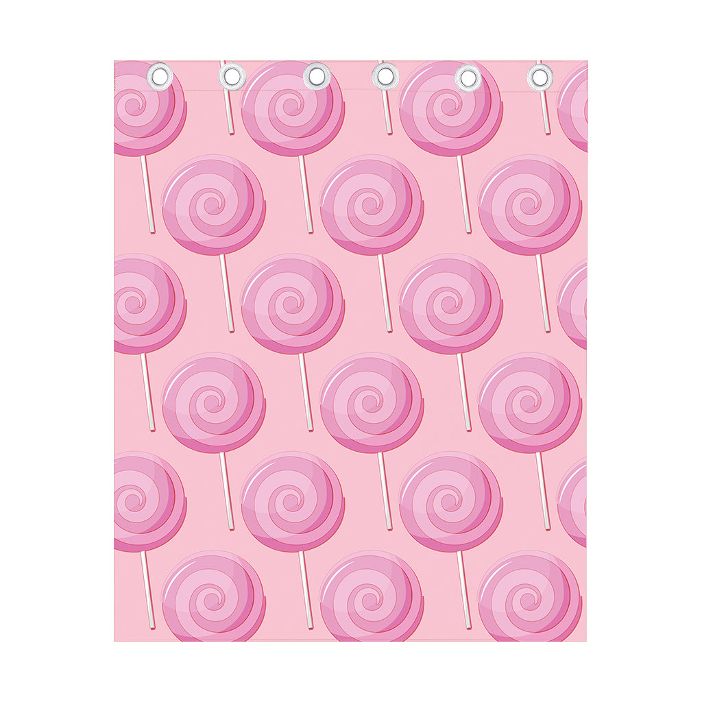Pink Swirl Lollipop Pattern Print Curtain