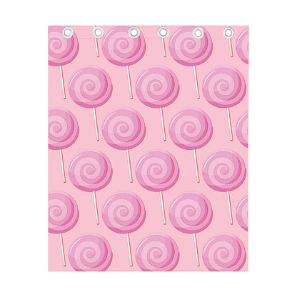 Pink Swirl Lollipop Pattern Print Curtain