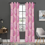 Pink Swirl Lollipop Pattern Print Curtain