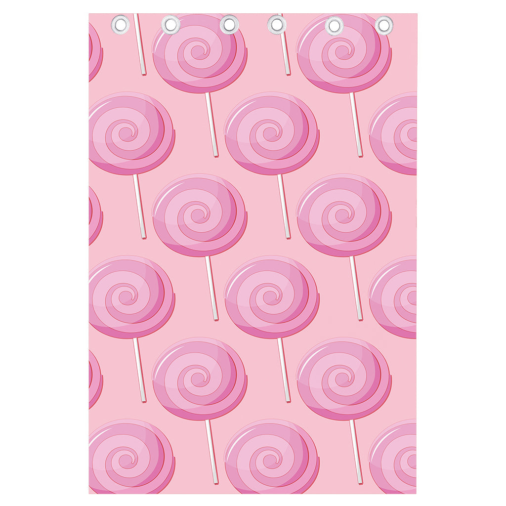 Pink Swirl Lollipop Pattern Print Curtain