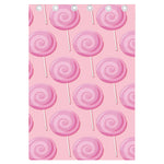 Pink Swirl Lollipop Pattern Print Curtain