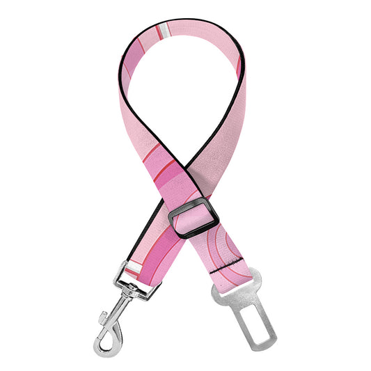 Pink Swirl Lollipop Pattern Print Dog Seat Belt