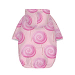 Pink Swirl Lollipop Pattern Print Dog Zip Up Hoodie