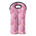 Pink Swirl Lollipop Pattern Print Double Neoprene Wine Tote