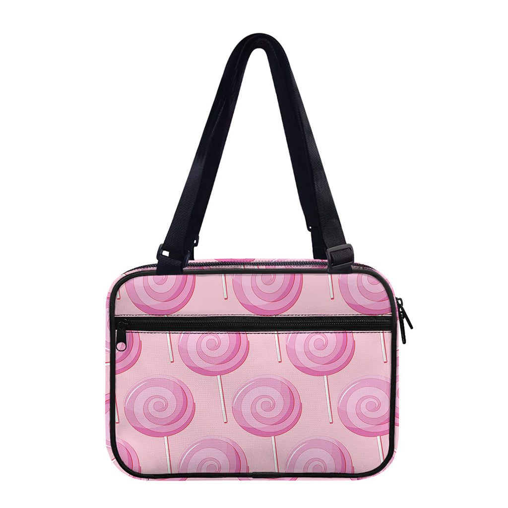 Pink Swirl Lollipop Pattern Print Double Strap Bible Bag