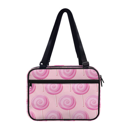 Pink Swirl Lollipop Pattern Print Double Strap Bible Bag