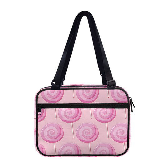 Pink Swirl Lollipop Pattern Print Double Strap Bible Bag