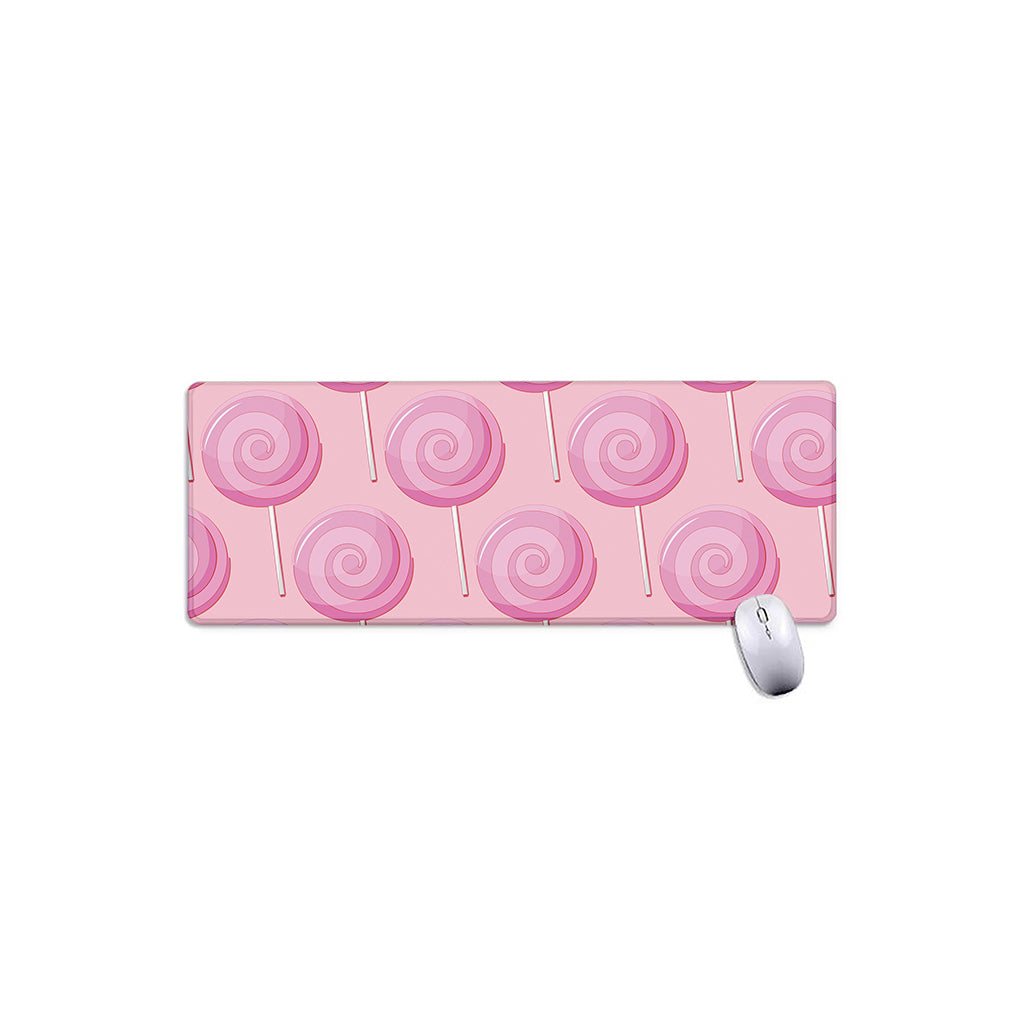Pink Swirl Lollipop Pattern Print Extended Mouse Pad