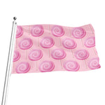 Pink Swirl Lollipop Pattern Print Flag