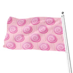 Pink Swirl Lollipop Pattern Print Flag