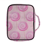 Pink Swirl Lollipop Pattern Print Front Pocket Bible Bag