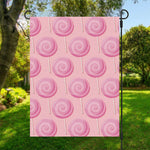 Pink Swirl Lollipop Pattern Print Garden Flag