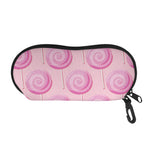 Pink Swirl Lollipop Pattern Print Glasses Case