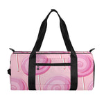 Pink Swirl Lollipop Pattern Print Gym Bag