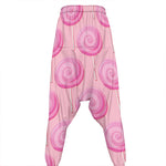 Pink Swirl Lollipop Pattern Print Hammer Pants