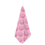 Pink Swirl Lollipop Pattern Print Hand Towel
