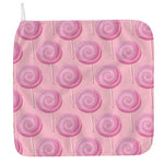 Pink Swirl Lollipop Pattern Print Hand Towel
