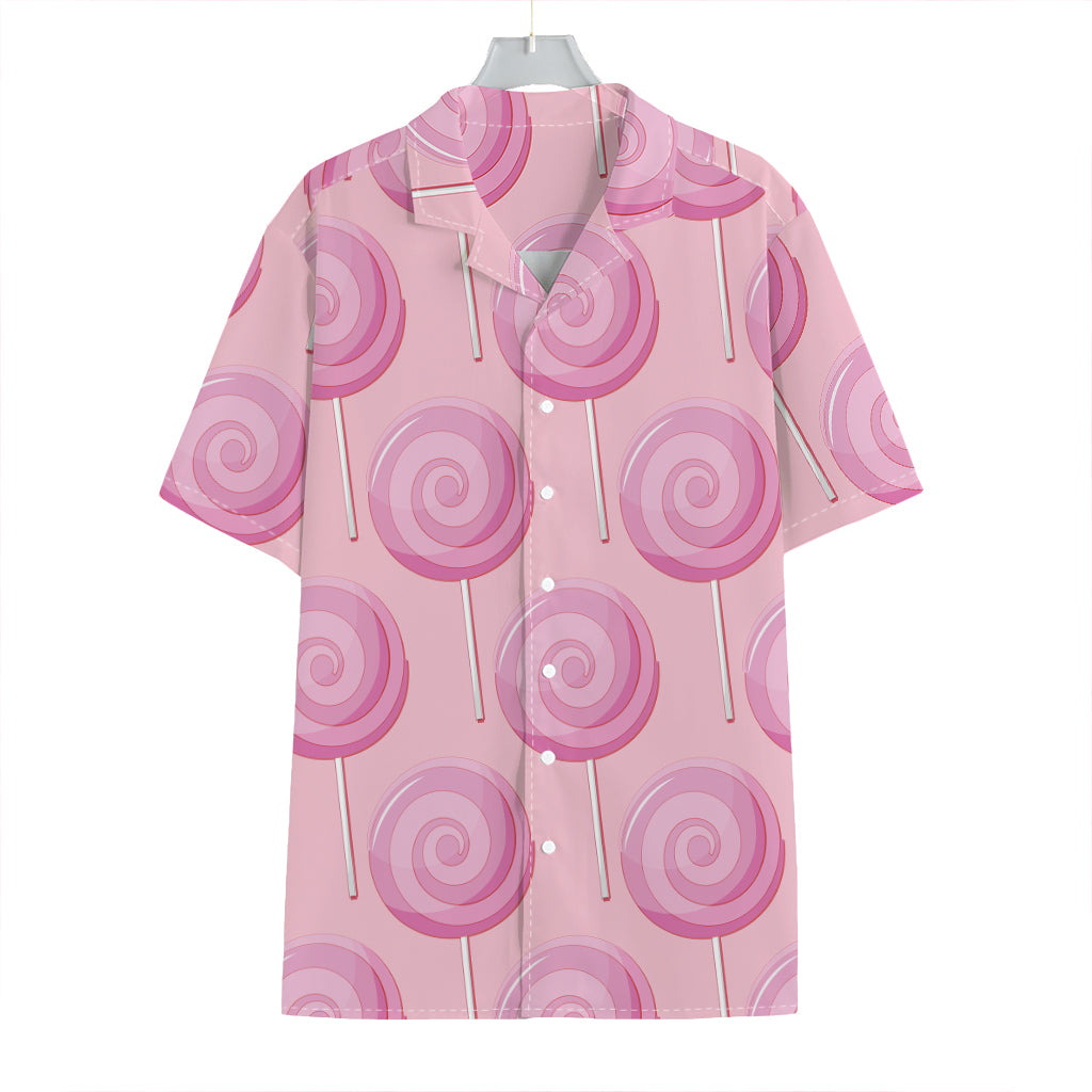 Pink Swirl Lollipop Pattern Print Hawaiian Shirt