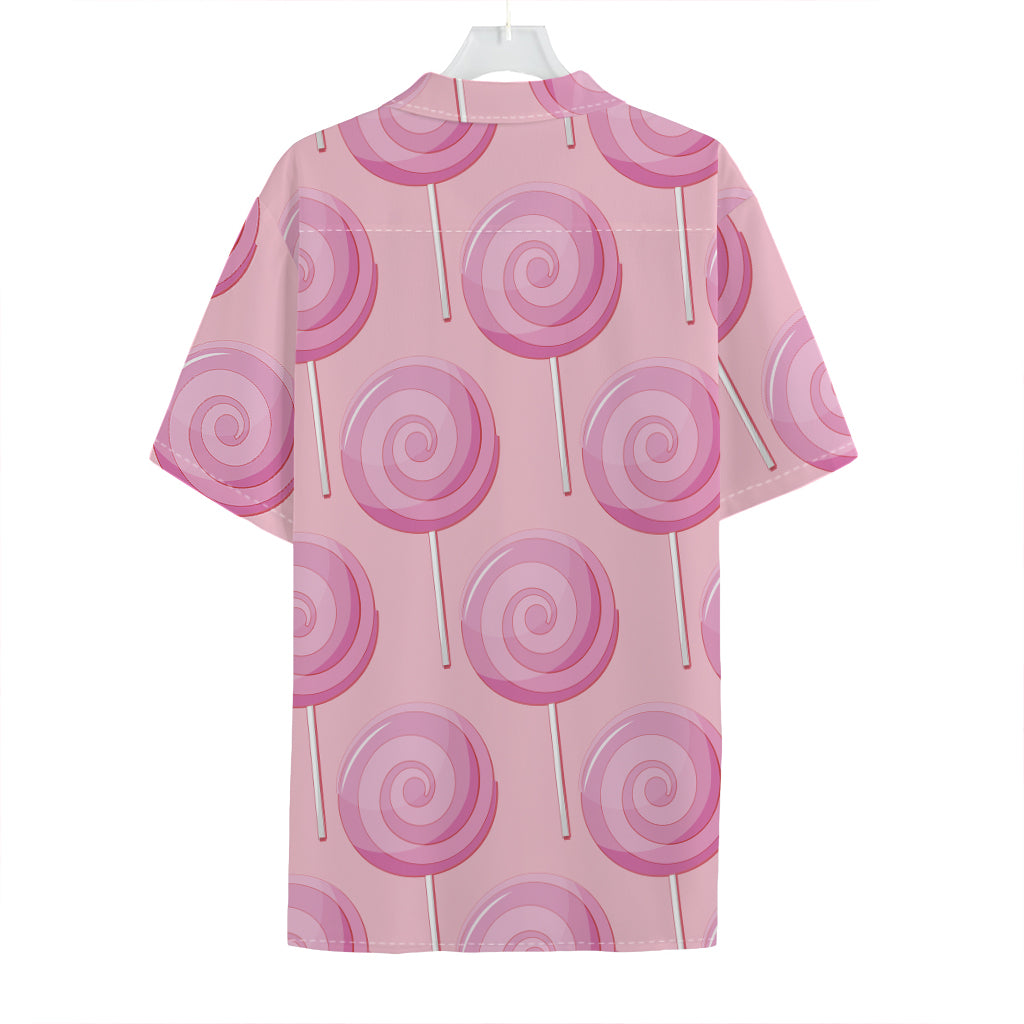 Pink Swirl Lollipop Pattern Print Hawaiian Shirt