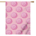 Pink Swirl Lollipop Pattern Print House Flag